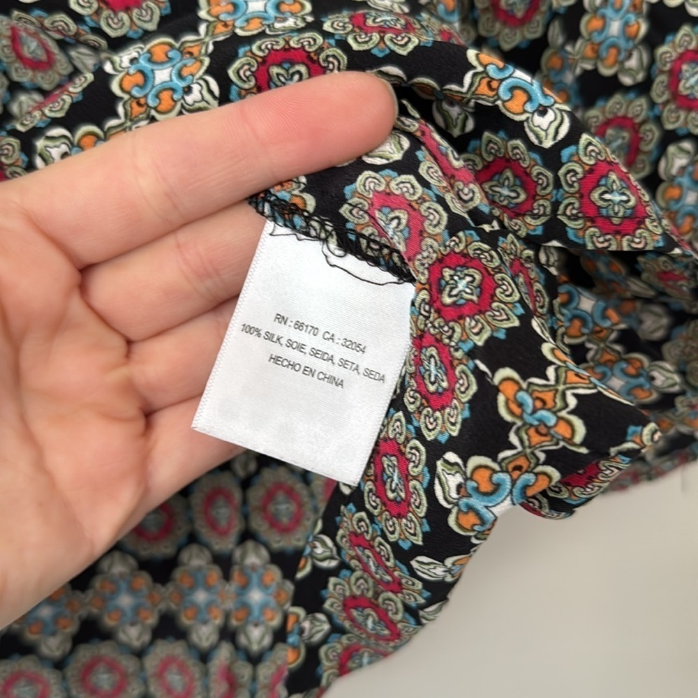 Anthropologie Kachel 100% Silk 3/4 Sleeve Top - Picture 4 of 5